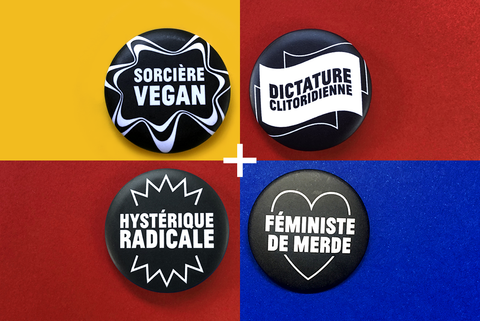 Lot de badges féministo enragés